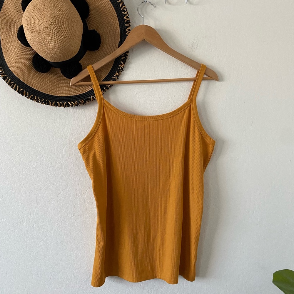 No Boundaries Mustard Yellow Ribbed Tank Top